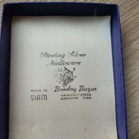 Nielloware Sterling Necklace with large charm - Picture 4 of 8